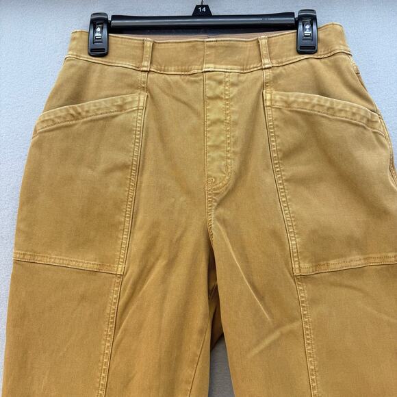 Spanx Pants Women's L Acorn Brown Straight Leg Stretch Patch Pockets Preppy EUC - Picture 4 of 14